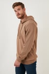 Regular Fit Kapüşonlu Pamuklu Erkek Sweat 5905285 SAFARİ