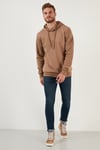Regular Fit Kapüşonlu Pamuklu Erkek Sweat 5905285 SAFARİ