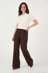 Regular Fit Kısa Kollu Düğmeli Triko Kadın Polo Yaka Kazak 4617056 EKRU