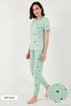 Regular Fit Kısa Kollu Kadın Pijama Takımı 65740104 MİNT
