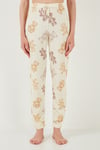 Regular Fit Kısa Kollu Kadın Pijama Takımı 65740104 BEJ
