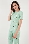 Regular Fit Kısa Kollu Kadın Pijama Takımı 65740104 MİNT