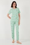 Regular Fit Kısa Kollu Kadın Pijama Takımı 65740104 MİNT