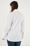 Regular Fit Klasik Yaka Bağlamalı Uzun Kollu Kadın Gömlek 6834987 BEYAZ