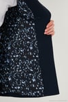 Regular Fit Klasik Yaka Desenli Astar Detaylı Blazer Kadın Ceket 6839227 LACİVERT