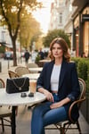 Regular Fit Klasik Yaka Desenli Astar Detaylı Blazer Kadın Ceket 6839227 LACİVERT