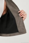 Regular Fit Klasik Yaka Süet Dokulu Cep Detaylı Kadın Ceket 6524992 HAKİ