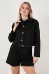 Regular Fit Klasik Yaka Süet Dokulu Cep Detaylı Kadın Ceket 6524992 SİYAH