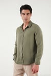 Regular Fit Klasik Yaka Uzun Kollu Erkek Gömlek CF26S121640 HAKİ