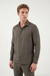 Regular Fit Klasik Yaka Uzun Kollu Erkek Gömlek CF26S121640 KAHVE