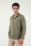 Regular Fit Klasik Yaka Uzun Kollu Erkek Gömlek CF26S121640 HAKİ