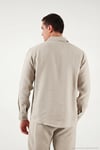 Regular Fit Klasik Yaka Uzun Kollu Erkek Gömlek CF26S121640 BEJ