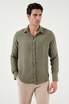 Regular Fit Klasik Yaka Uzun Kollu Erkek Gömlek CF26S121640 HAKİ