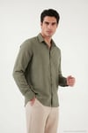 Regular Fit Klasik Yaka Uzun Kollu Erkek Gömlek CF26S121640 HAKİ