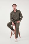 Regular Fit Klasik Yaka Uzun Kollu Erkek Gömlek CF26S121640 KAHVE