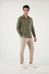 Regular Fit Klasik Yaka Uzun Kollu Erkek Gömlek CF26S121640 HAKİ