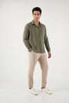 Regular Fit Klasik Yaka Uzun Kollu Erkek Gömlek CF26S121640 HAKİ