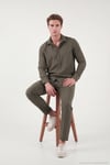 Regular Fit Klasik Yaka Uzun Kollu Erkek Gömlek CF26S121640 KAHVE