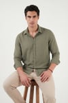 Regular Fit Klasik Yaka Uzun Kollu Erkek Gömlek CF26S121640 HAKİ