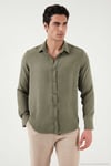 Regular Fit Klasik Yaka Uzun Kollu Erkek Gömlek CF26S121640 HAKİ