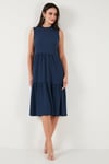 Regular Fit Kolsuz Midi Kadın Elbise 5869008 İNDİGO