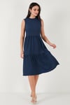 Regular Fit Kolsuz Midi Kadın Elbise 5869008 İNDİGO
