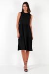 Regular Fit Kolsuz Midi Kadın Elbise 5869008 SİYAH