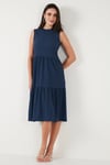Regular Fit Kolsuz Midi Kadın Elbise 5869008 İNDİGO