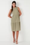 Regular Fit Kolsuz Midi Kadın Elbise 5869008 Olive