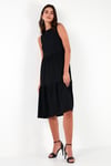 Regular Fit Kolsuz Midi Kadın Elbise 5869008 SİYAH