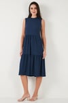 Regular Fit Kolsuz Midi Kadın Elbise 5869008 İNDİGO