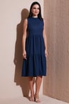Regular Fit Kolsuz Midi Kadın Elbise 5869008 İNDİGO