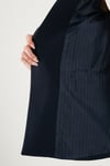 Regular Fit Kruvaze Yaka Desenli Astar Detaylı Kadın Ceket 6927560 LACİVERT