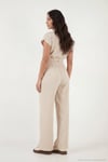 Regular Fit Kruvaze Yaka Düğme Detaylı Crop Kadın Takım 5866446 TAŞ