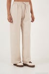 Regular Fit Kruvaze Yaka Düğme Detaylı Crop Kadın Takım 5866446 TAŞ