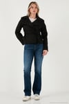 Regular Fit Kruvaze Yaka Kuşaklı Süet Dokulu Kadın Ceket 6839640 SİYAH