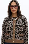 Regular Fit Leopar Desenli Kadın Hırka 25K0083K1 LEOPAR