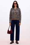 Regular Fit Leopar Desenli Kadın Hırka 25K0083K1 LEOPAR