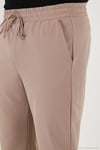 Regular Fit Normal Bel Düz Paça Bağlamalı Jogger Erkek Pantolon CF25617801 BEJ