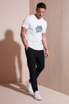 Regular Fit Normal Bel Düz Paça Bağlamalı Jogger Erkek Pantolon CF25617801 SİYAH