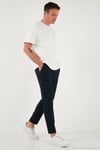 Regular Fit Normal Bel Düz Paça Bağlamalı Jogger Erkek Pantolon CF25617801 LACİVERT
