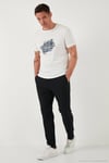 Regular Fit Normal Bel Düz Paça Bağlamalı Jogger Erkek Pantolon CF25617801 SİYAH