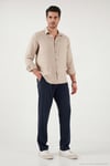 Regular Fit Normal Bel Düz Paça Erkek Pantolon 6689255 LACİVERT