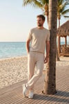 Regular Fit Normal Bel Düz Paça Erkek Pantolon 6689255 TAŞ