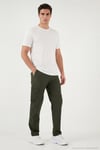 Regular Fit Normal Bel Düz Paça Trekking ve Kargo Erkek Pantolon 693158 HAKİ