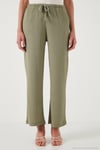 Regular Fit Normal Bel Geniş Paça Kadın Pantolon 5866117 Olive