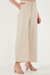 Regular Fit Normal Bel Geniş Paça Kadın Pantolon 5866117 TAŞ