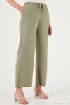 Regular Fit Normal Bel Geniş Paça Kadın Pantolon 5866117 Olive