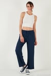 Regular Fit Normal Bel Geniş Paça Kadın Pantolon 5866117 İNDİGO