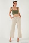 Regular Fit Normal Bel Geniş Paça Kadın Pantolon 5866117 TAŞ